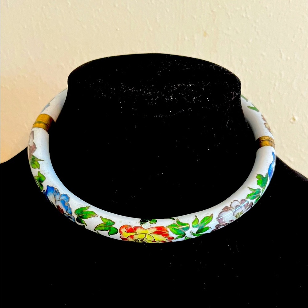Vintage Asian Chinese Cloisonné Choker Necklace